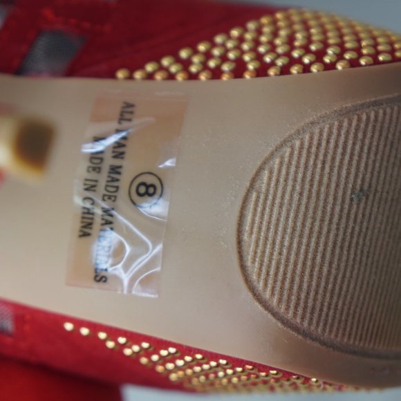 LILIANA RED PLATFORM STILETTO HEEL  w Tassle SZ. 8 - Picture 6 of 7